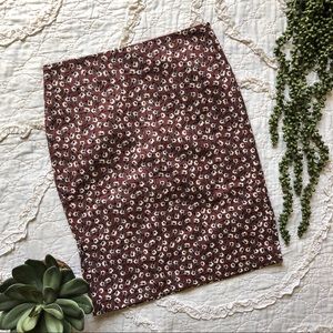 Loft Floral Pencil Skirt